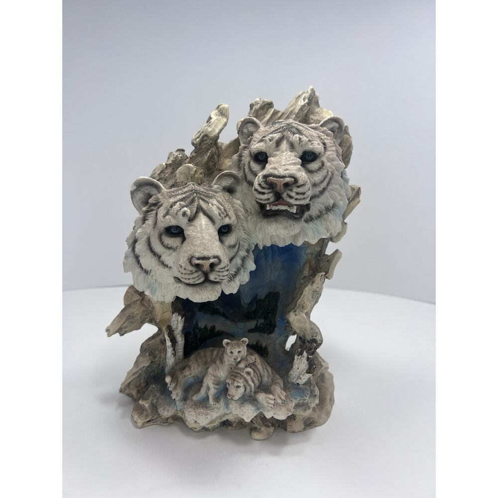 White Tiger Wine Bottle Holder Tiger Family Scenic Dramatic